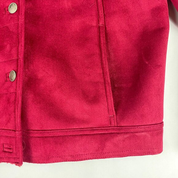 J. Jill Jacket Women's Size Small Faux Suede Burgandy - Picture 6 of 16